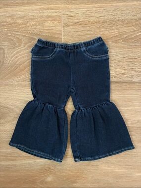 Wrangler Baby Dark Blue Ruffle Flare Denim Jeans 12M